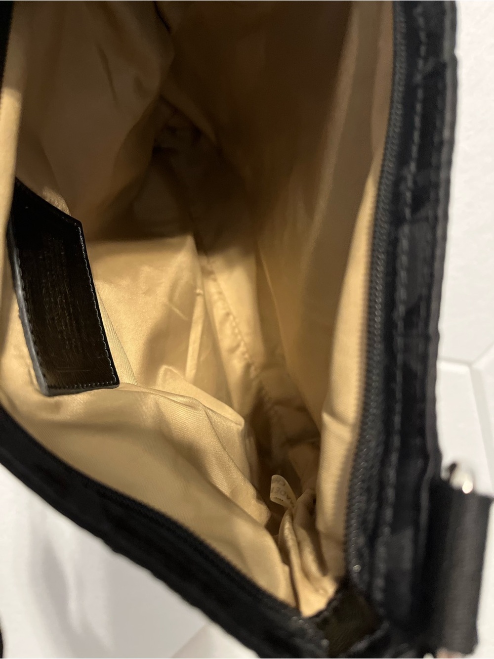 Coach Black Nylon Messenger Crossbody with Signature Print - Picture 9 of 10